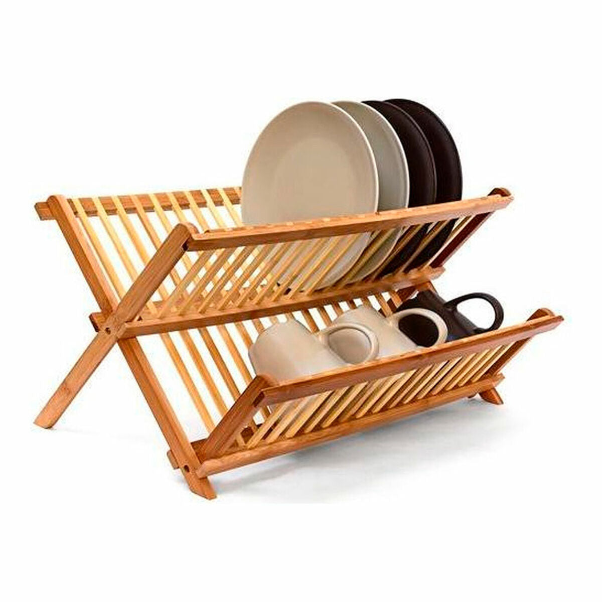 Faltbares Abtropfgestell 5five Bambus Natur 42 x 33,5 x 25,5 cm