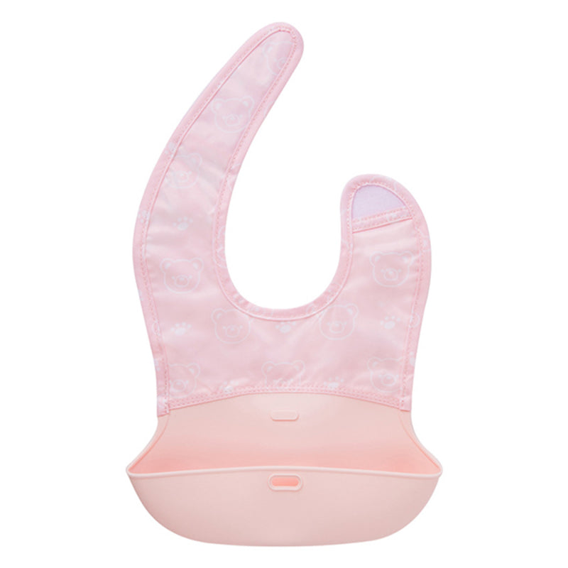 Faltbares Lätzchen Easy Hellrosa Silikon 22 x 36 cm ab 6 Monate