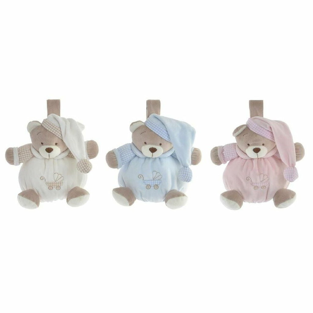 Teddybär DKD Home Decor Beige Hellblau Rosa Musik Kinder 19 x 12 x 20 cm 3er-Set