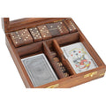 Brettspiel DKD Home Decor Sheesham Kristall Messing 17 x 17 x 5,5 cm Gold Braun
