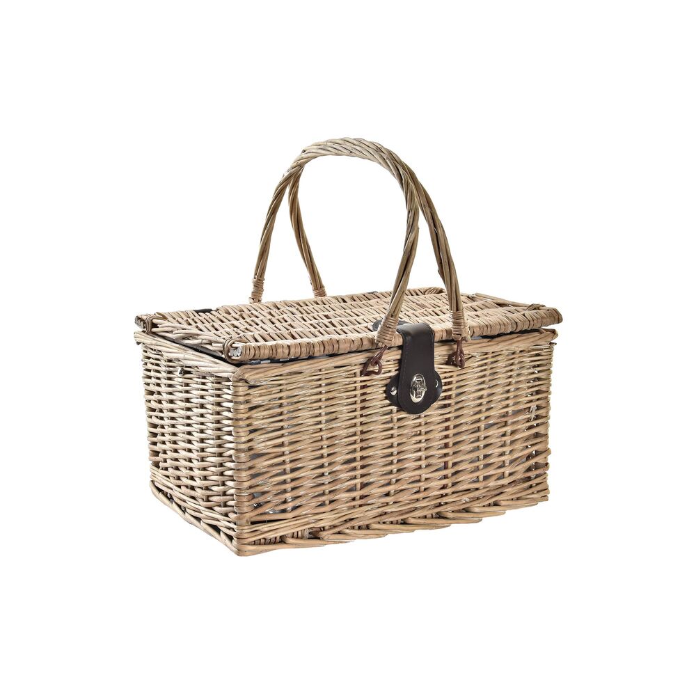 Picknickkorb DKD Home Decor Weide Keramik Blau Natur 41 x 33 x 23 cm für 4 Personen