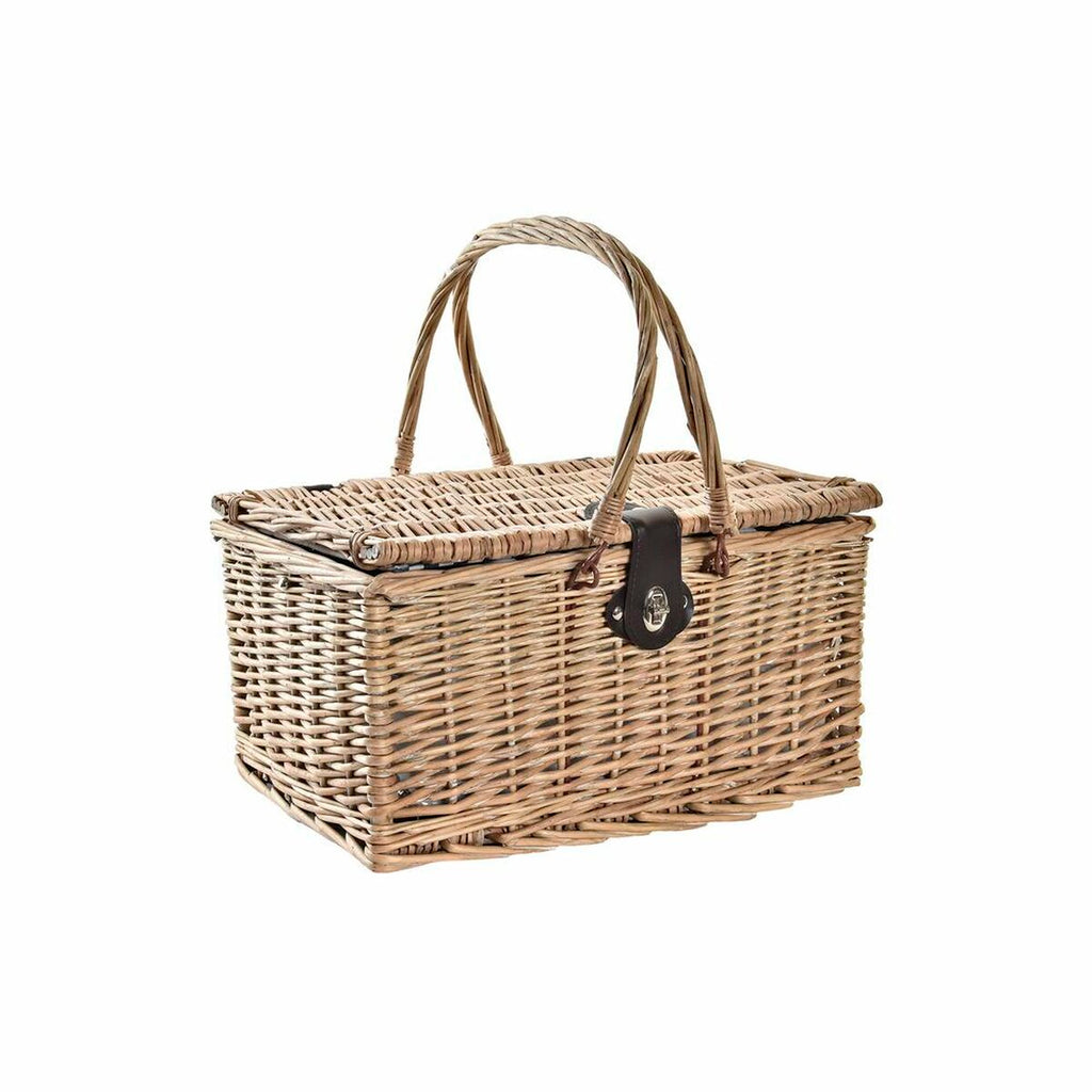 Picknickkorb DKD Home Decor Weide Keramik Blau Natur 41 x 33 x 23 cm für 4 Personen