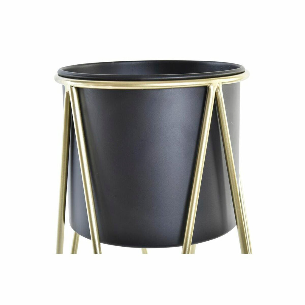 Blumentopf-Set DKD Home Decor Schwarz Gold Metall Modern 26 x 26 x 70 cm 2-teilig