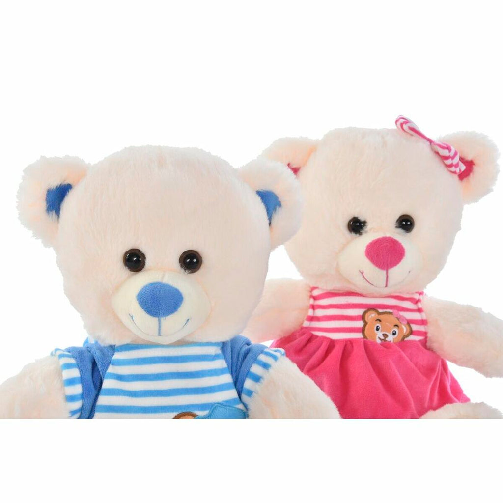 Teddybär DKD Home Decor Blau Beige Pink Kinder 27 x 20 x 30 cm 2er-Set
