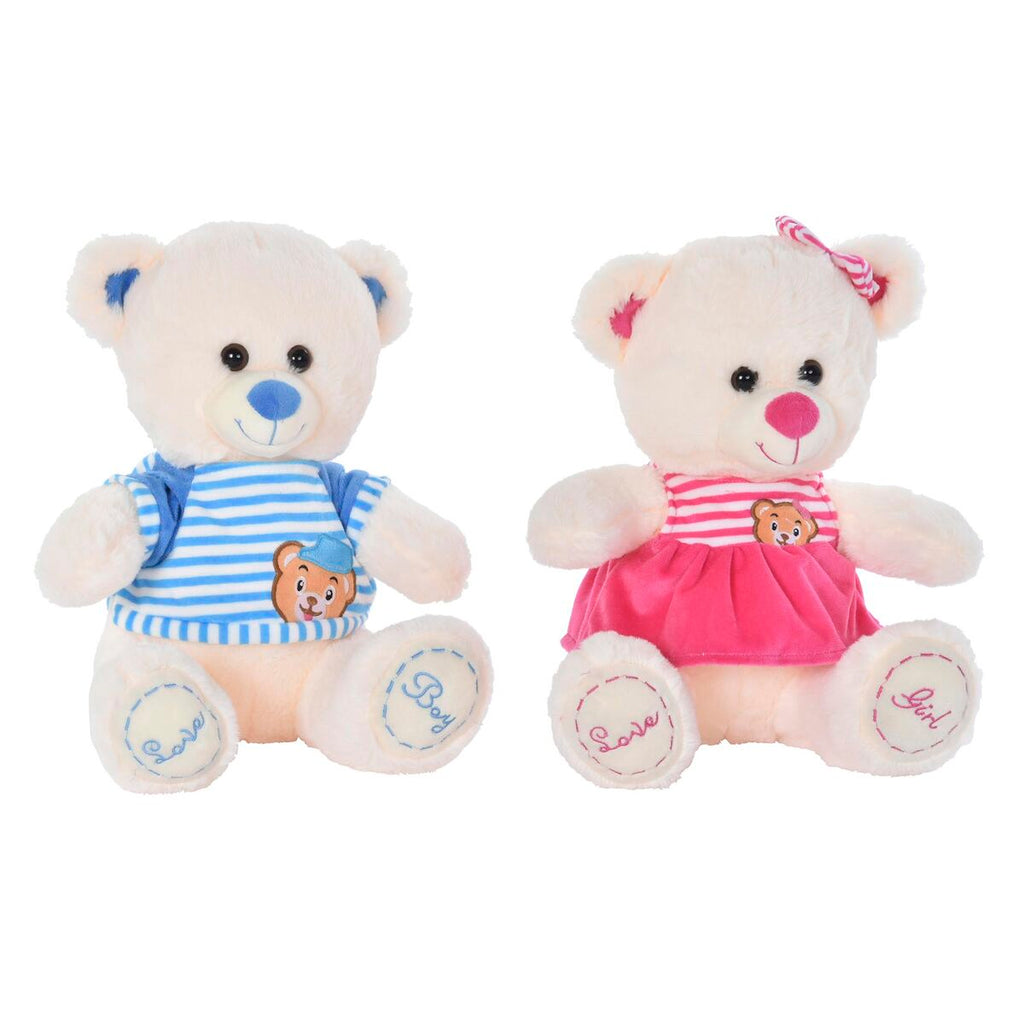 Teddybär DKD Home Decor Blau Beige Pink Kinder 27 x 20 x 30 cm 2er-Set