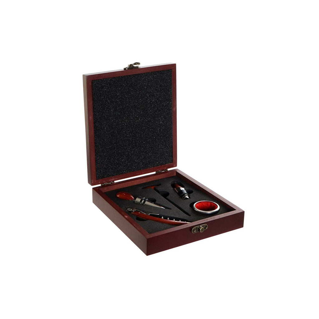 Weinzubehör-Set DKD Home Decor Silber Edelstahl/Holz 5-teilig 16,5 x 19 x 5 cm