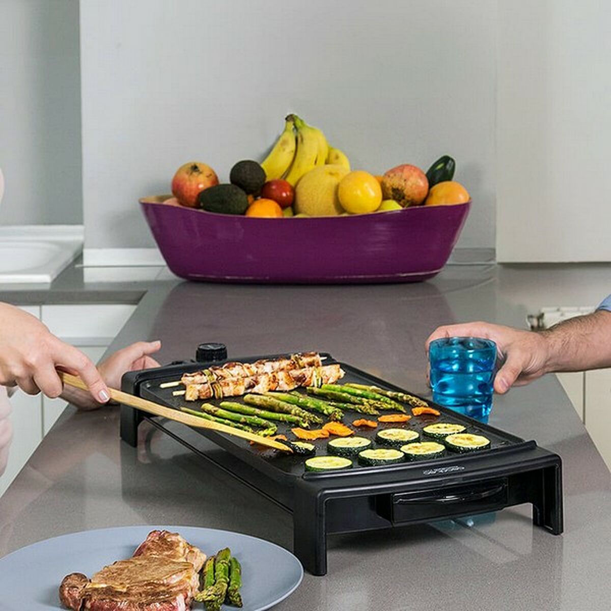 Grillplatte Cecotec Rock & Water 2500 2150 W Schwarz
