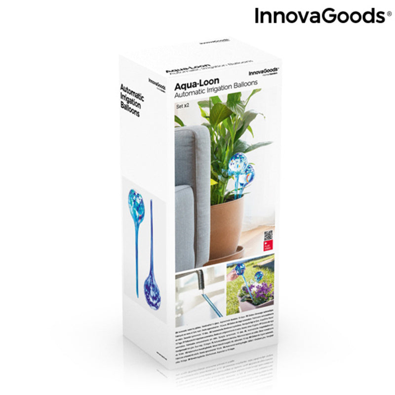 InnovaGoods Aqua·Loon Bewässerungskugeln aus Glas – 2 × 350 ml