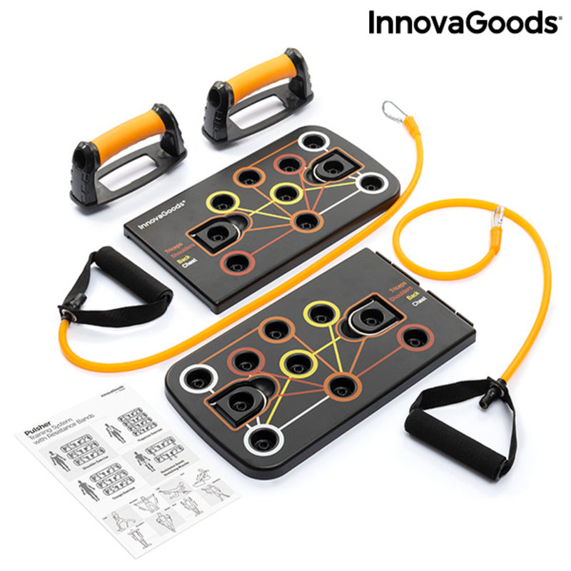 InnovaGoods Pulsher Liegestützbrett mit 2 Widerstandsbändern