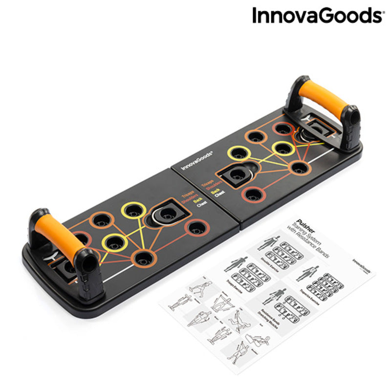 InnovaGoods Pulsher Liegestützbrett mit 2 Widerstandsbändern