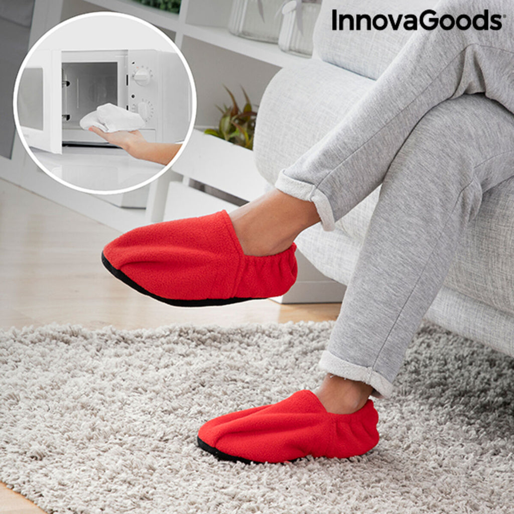 InnovaGoods Wärmepantoffeln mit herausnehmbaren Wärmebeuteln – Rot