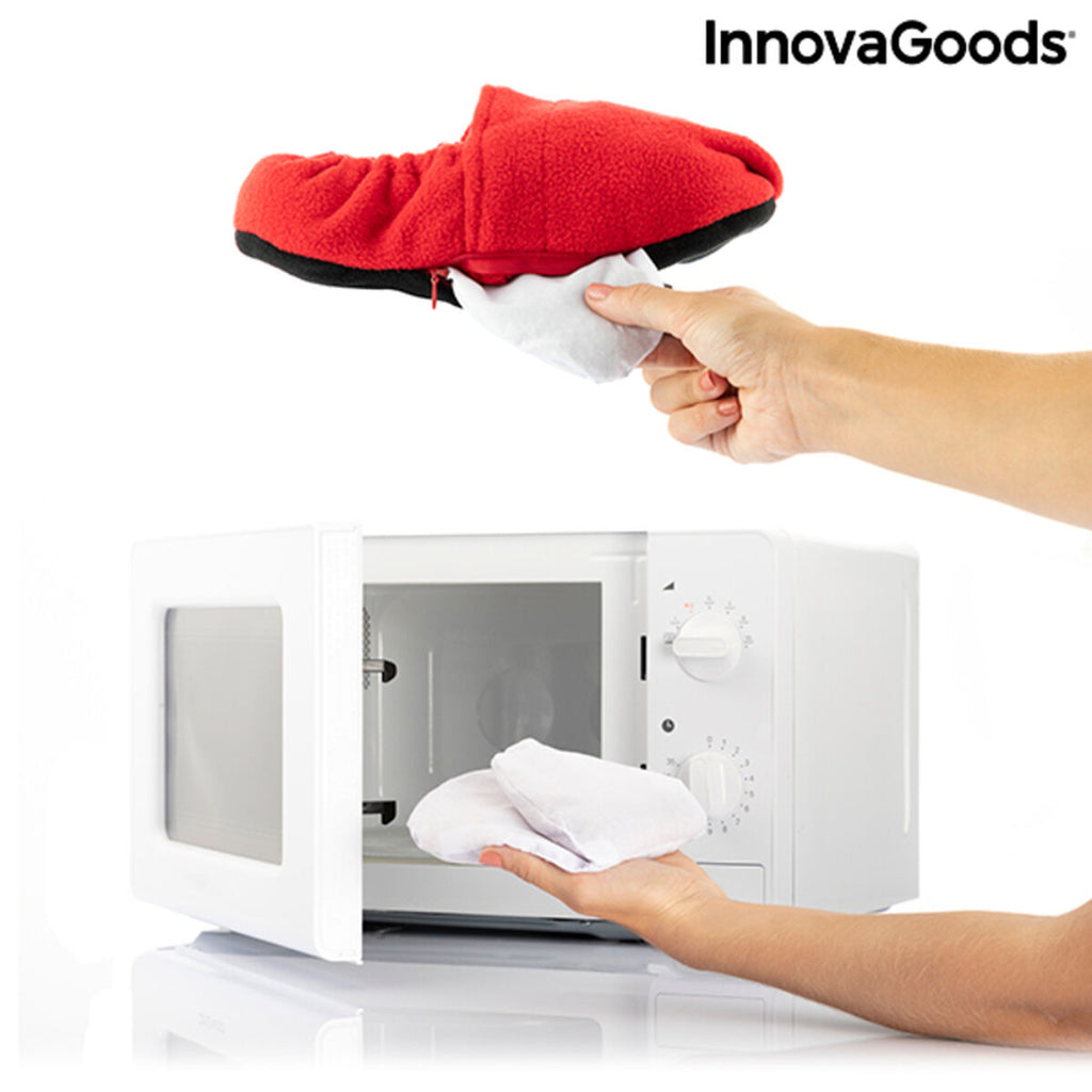 InnovaGoods Wärmepantoffeln mit herausnehmbaren Wärmebeuteln – Rot