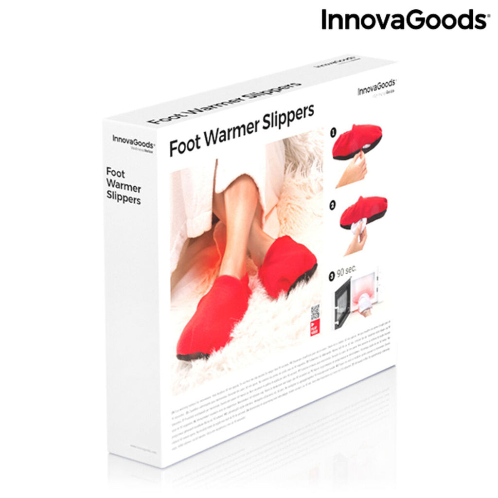 InnovaGoods Wärmepantoffeln mit herausnehmbaren Wärmebeuteln – Rot