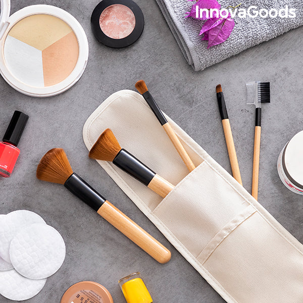 Make-up-Pinsel-Set mit Etui Miset InnovaGoods 5 Stück