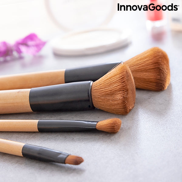 Make-up-Pinsel-Set mit Etui Miset InnovaGoods 5 Stück