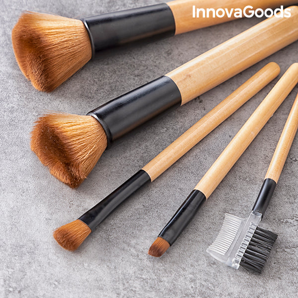Make-up-Pinsel-Set mit Etui Miset InnovaGoods 5 Stück