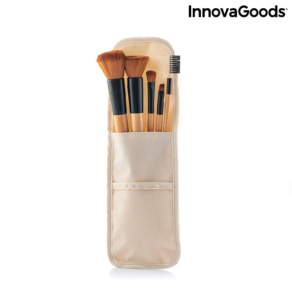Make-up-Pinsel-Set mit Etui Miset InnovaGoods 5 Stück