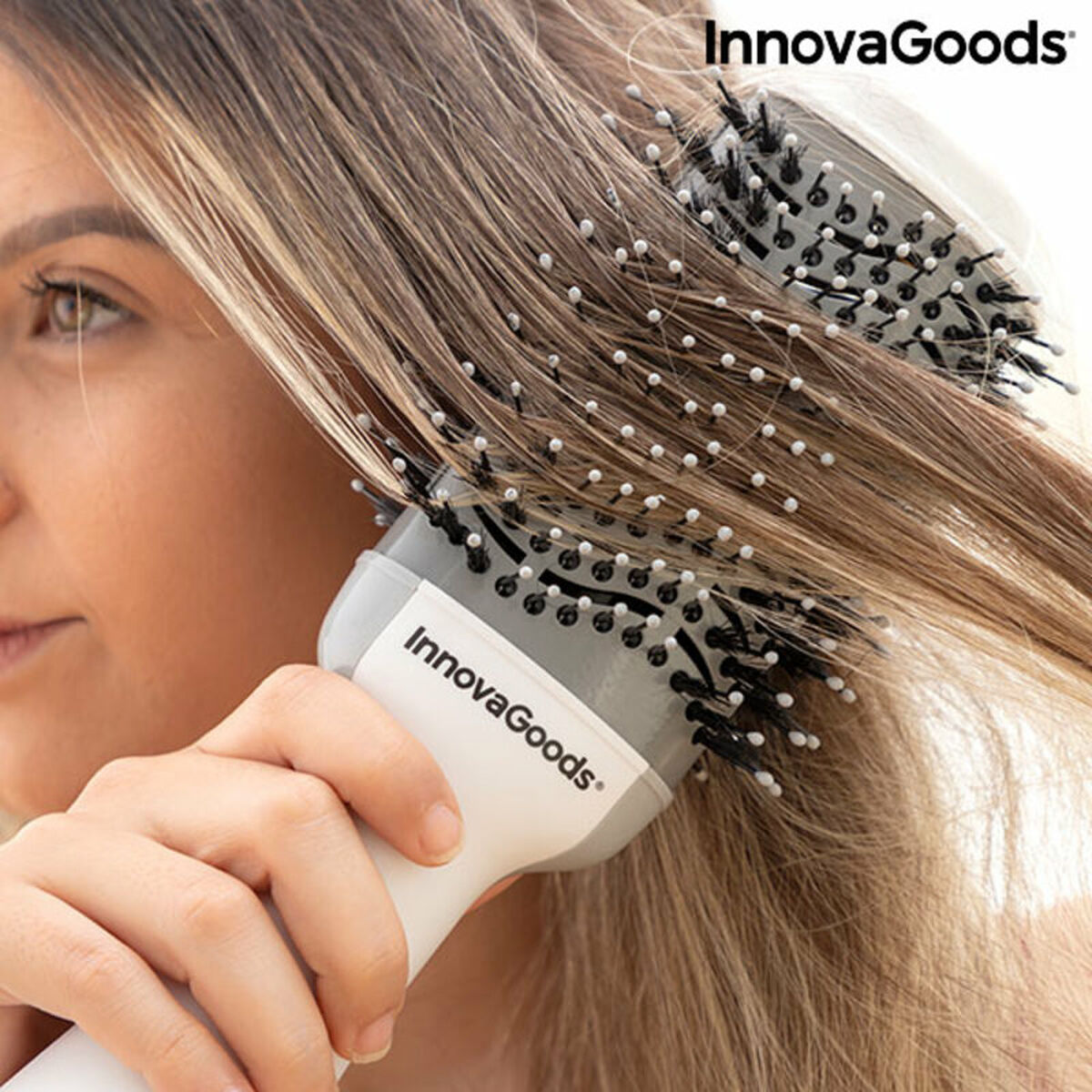 Ionischer Trocknungs- und Volumen-Haarbürste Volumio InnovaGoods Weiß Grau 1000 W