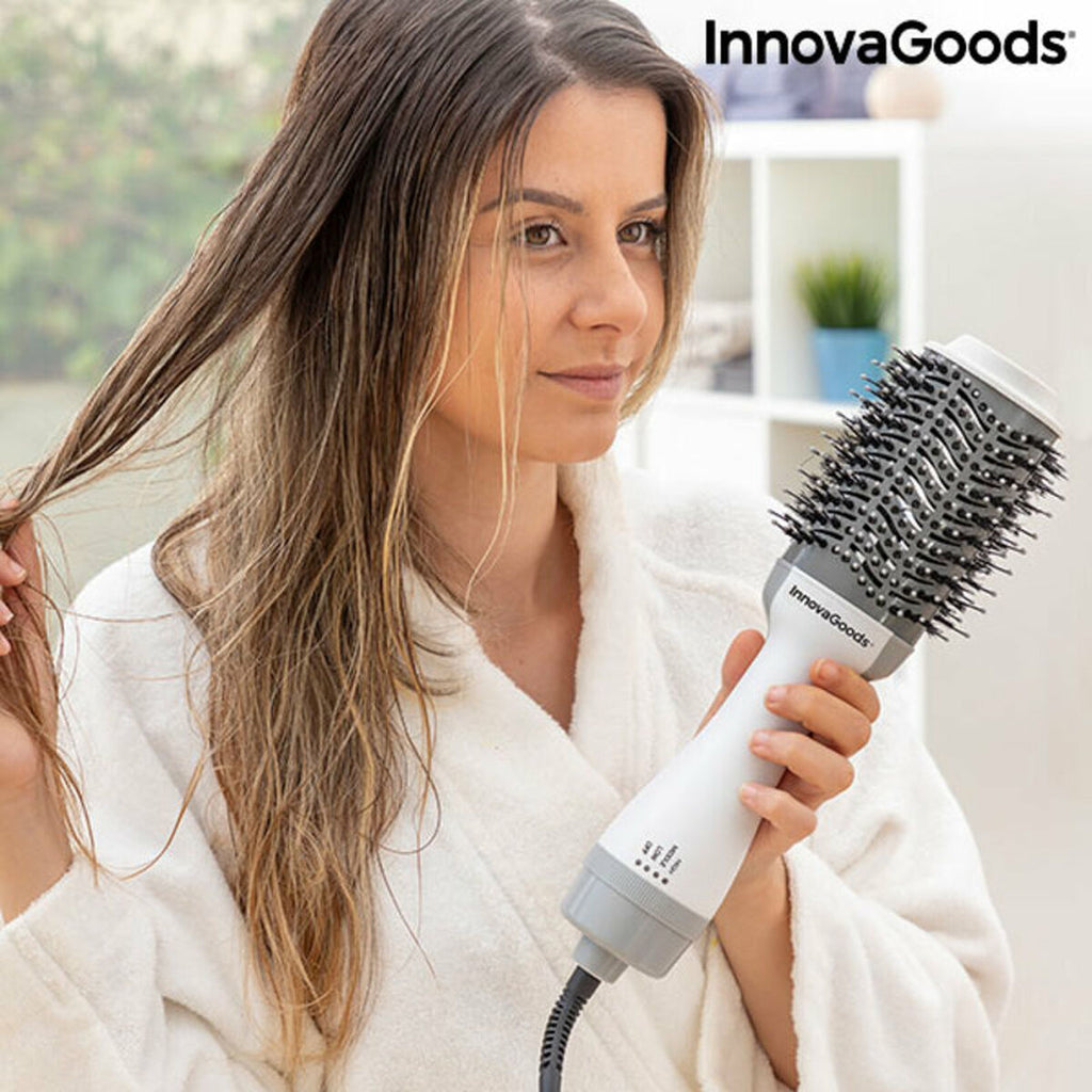 Ionischer Trocknungs- und Volumen-Haarbürste Volumio InnovaGoods Weiß Grau 1000 W