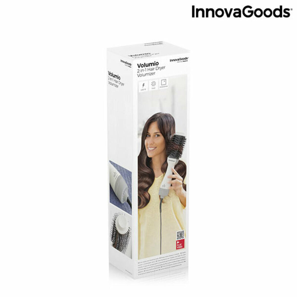 Ionischer Trocknungs- und Volumen-Haarbürste Volumio InnovaGoods Weiß Grau 1000 W