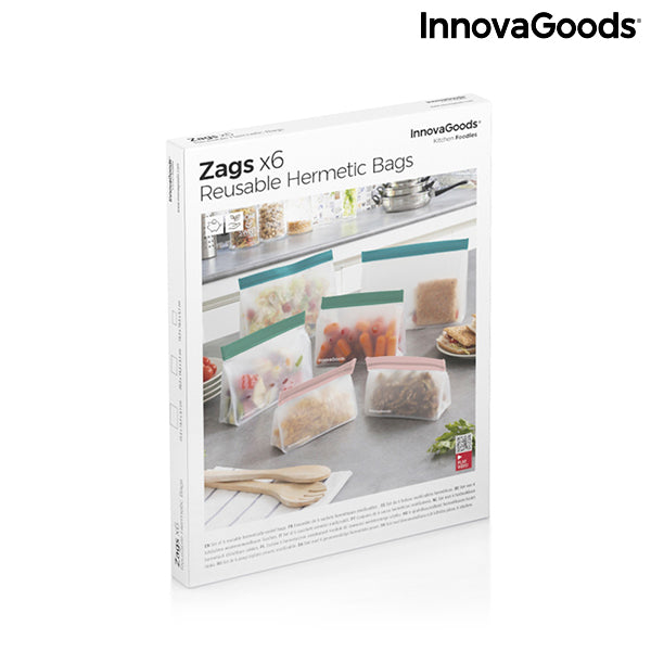 Set Wiederverwendbarer Hermetisch Verschlossener Beutel Zags InnovaGoods 6er-Set