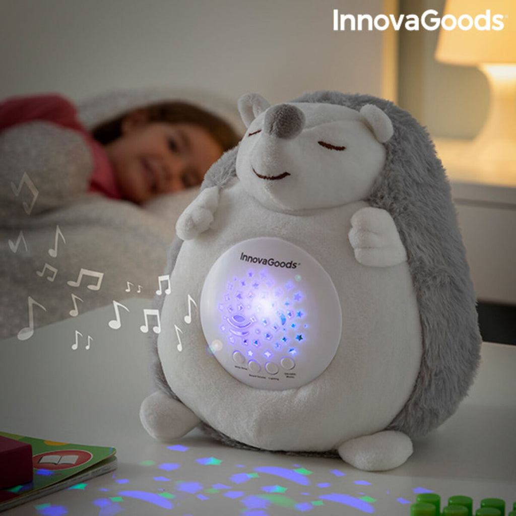 Igel-Kuscheltier mit Weißem Rauschen und Nachtlicht-Projektor Spikey InnovaGoods