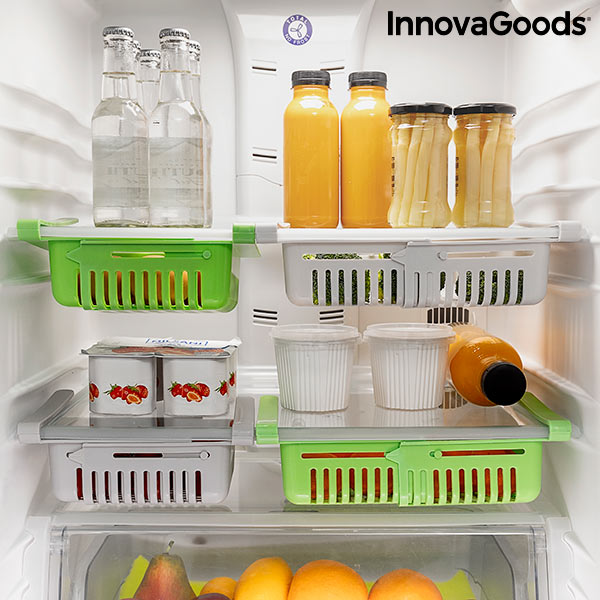 InnovaGoods Friwer ausziehbare Kühlschrankorganizer – 2er-Set