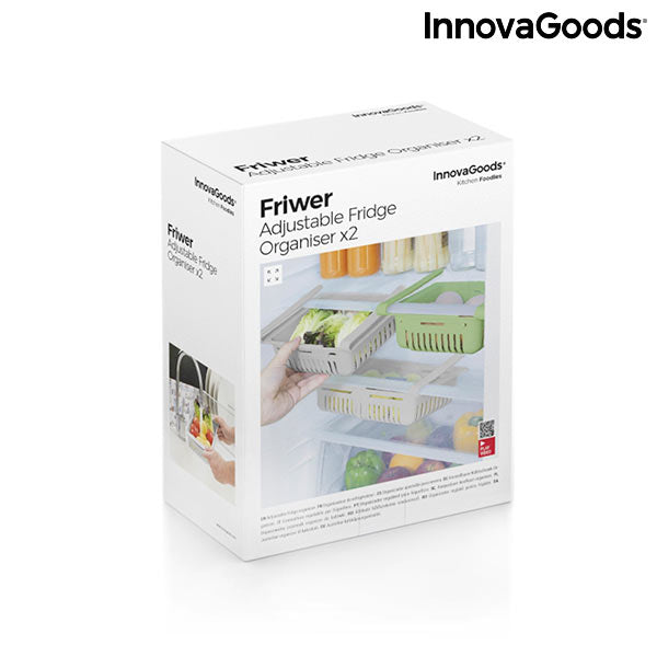 InnovaGoods Friwer ausziehbare Kühlschrankorganizer – 2er-Set