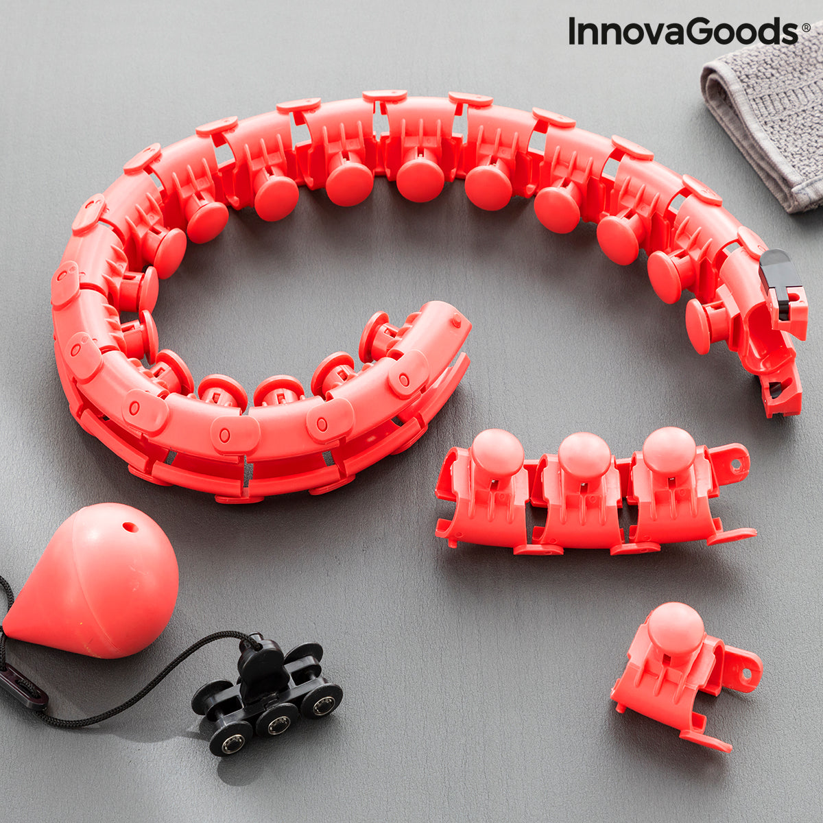 InnovaGoods Fittehoop Verstellbarer Fitnessreifen mit 280-g-Gewicht