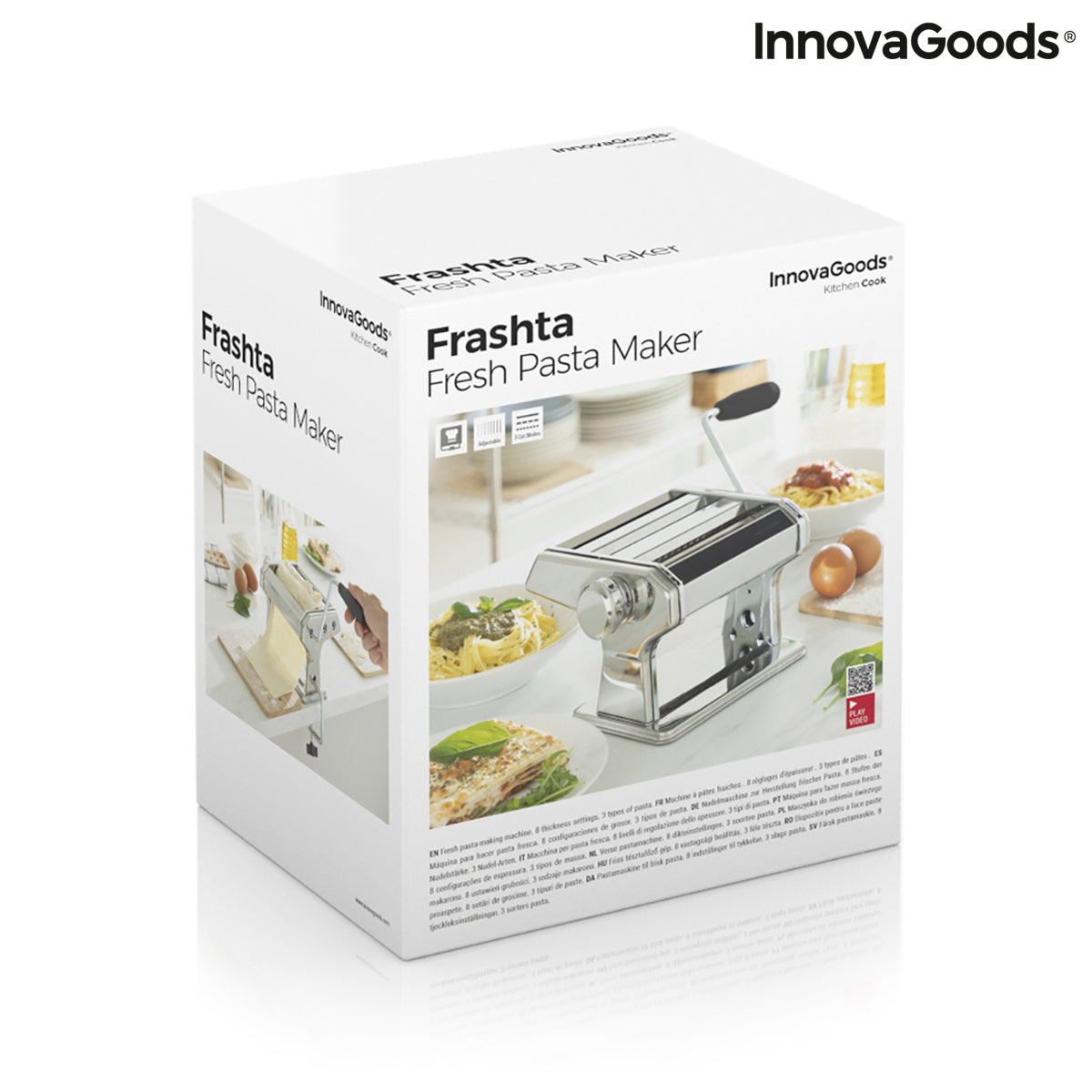 Nudelmaschine für frische Pasta mit Rezepten Frashta InnovaGoods Silber