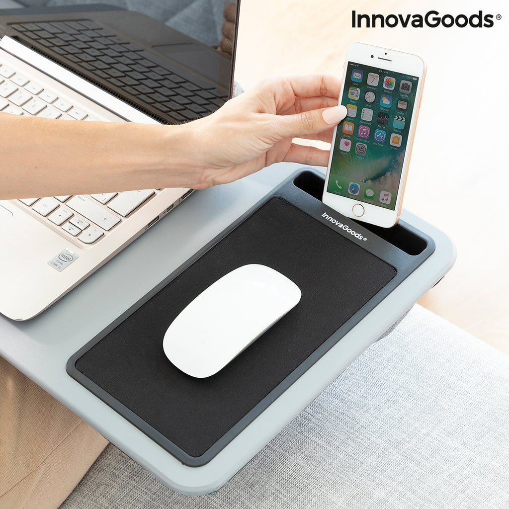 Tragbarer Laptop-Tisch mit XL-Kissen Deskion InnovaGoods