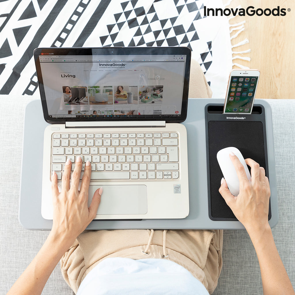 Tragbarer Laptop-Tisch mit XL-Kissen Deskion InnovaGoods