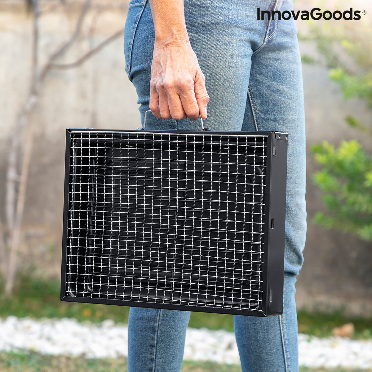 InnovaGoods BearBQ Klappbarer Holzkohlegrill für 2 Personen