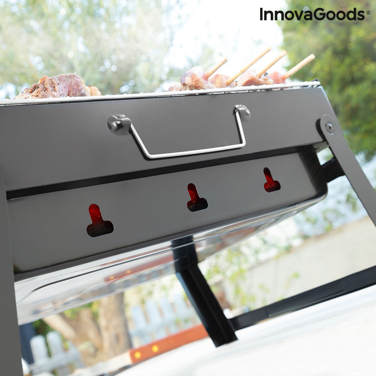 InnovaGoods BearBQ Klappbarer Holzkohlegrill für 2 Personen