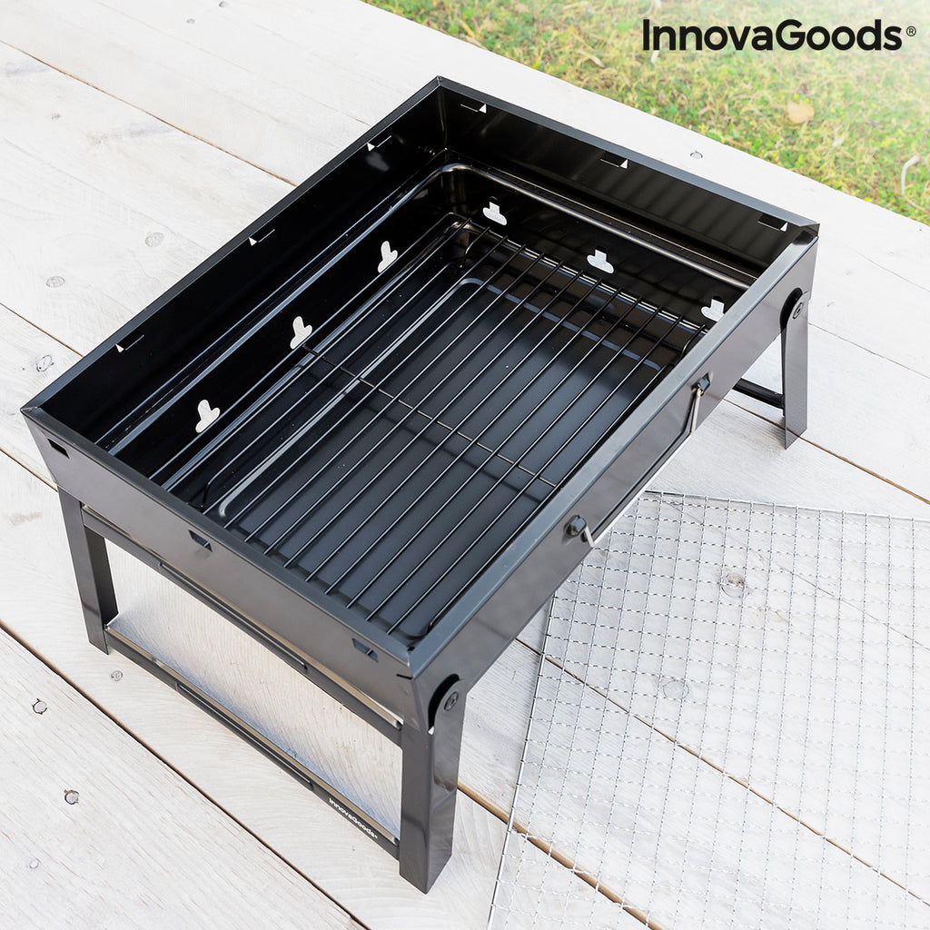 InnovaGoods BearBQ Klappbarer Holzkohlegrill für 2 Personen