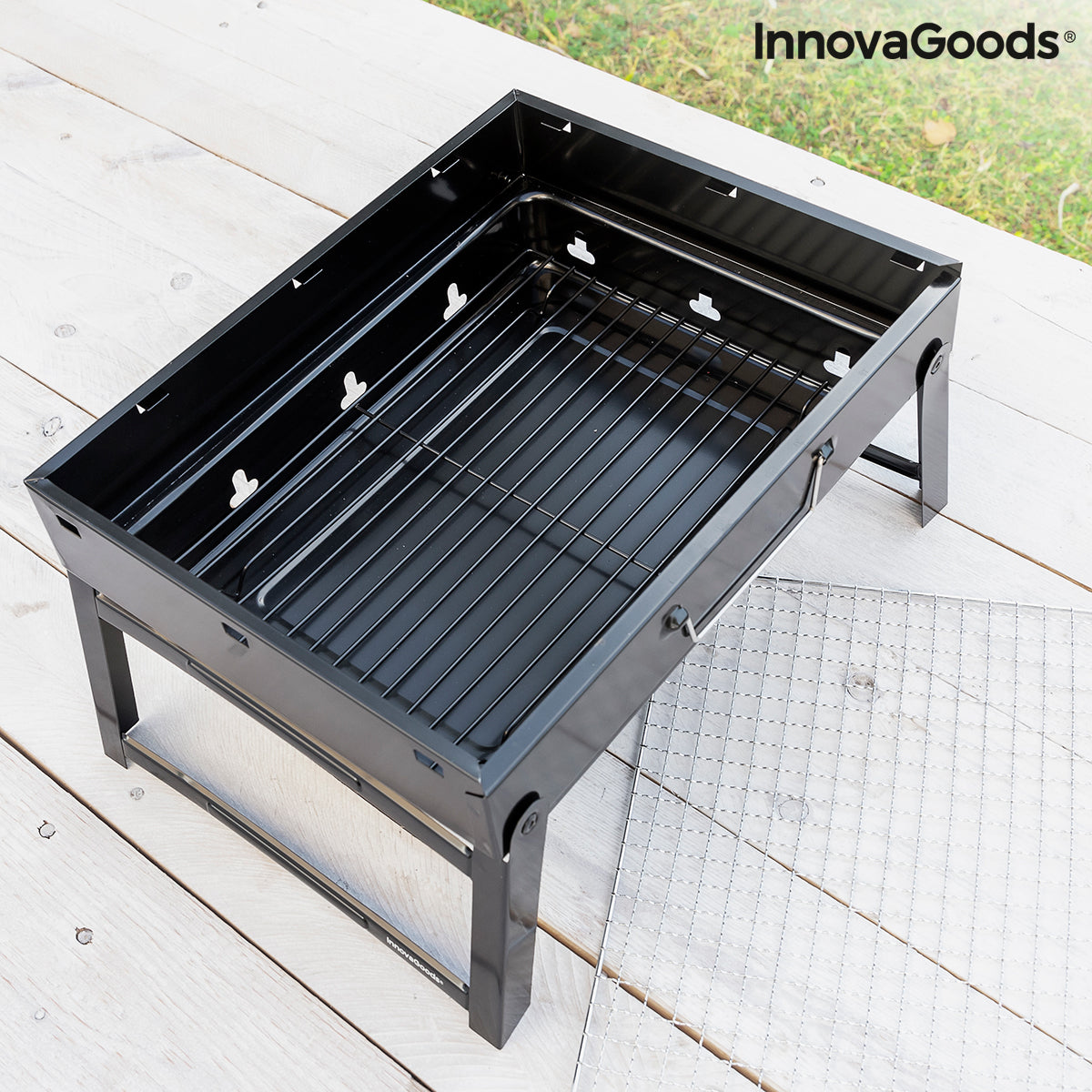 InnovaGoods BearBQ Klappbarer Holzkohlegrill für 2 Personen