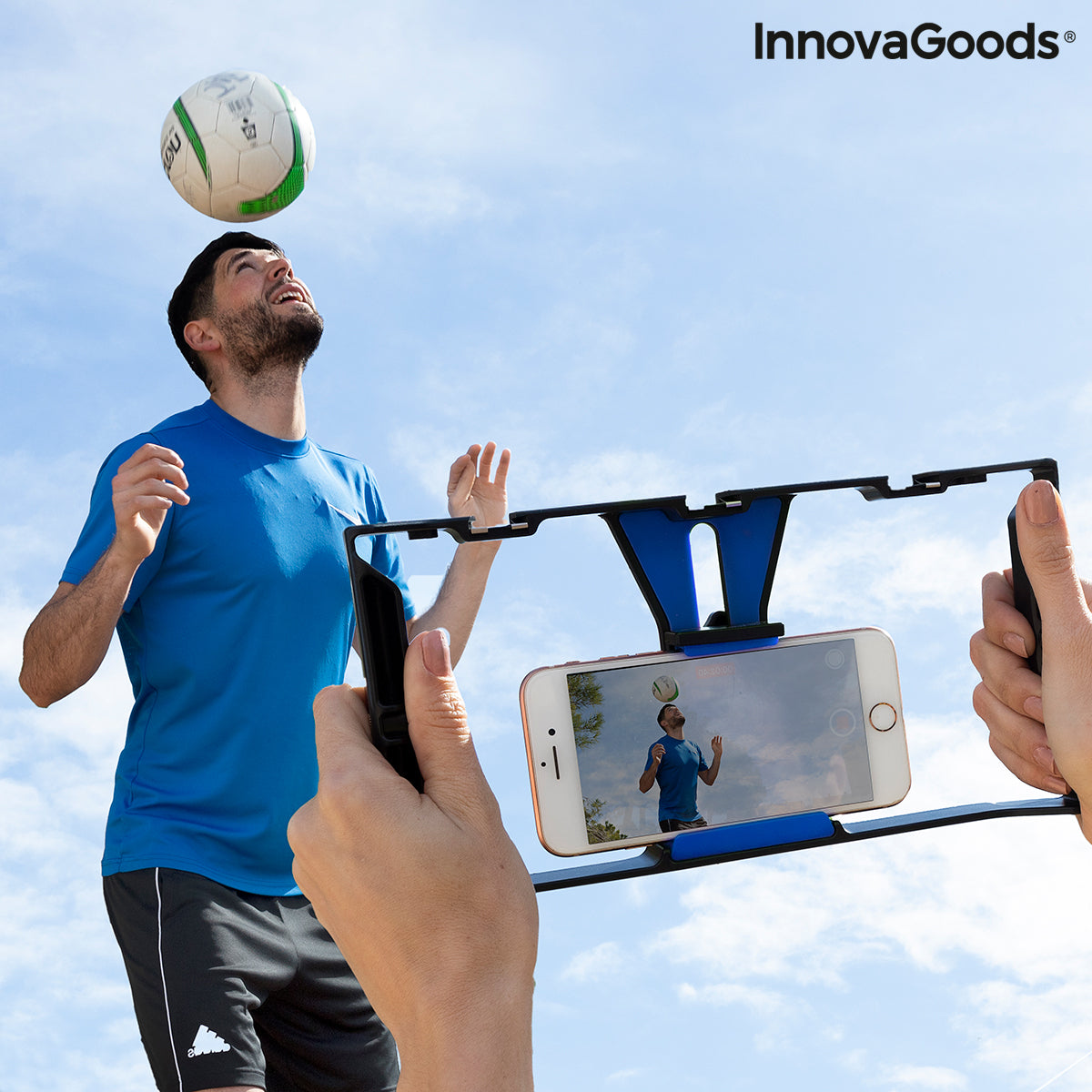 InnovaGoods Stafect Smartphone-Halterung mit zwei Griffen und Stativbefestigung