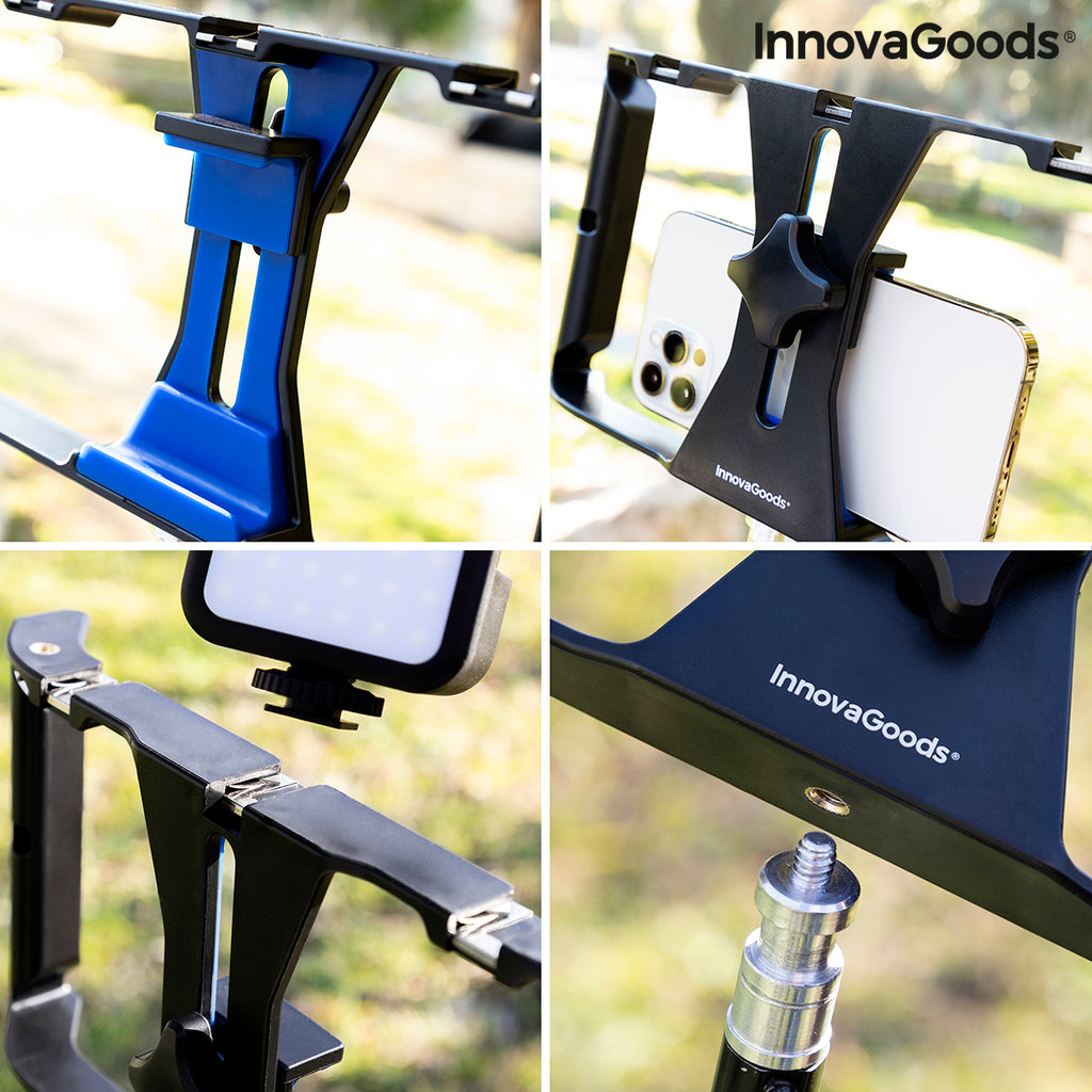 InnovaGoods Stafect Smartphone-Halterung mit zwei Griffen und Stativbefestigung