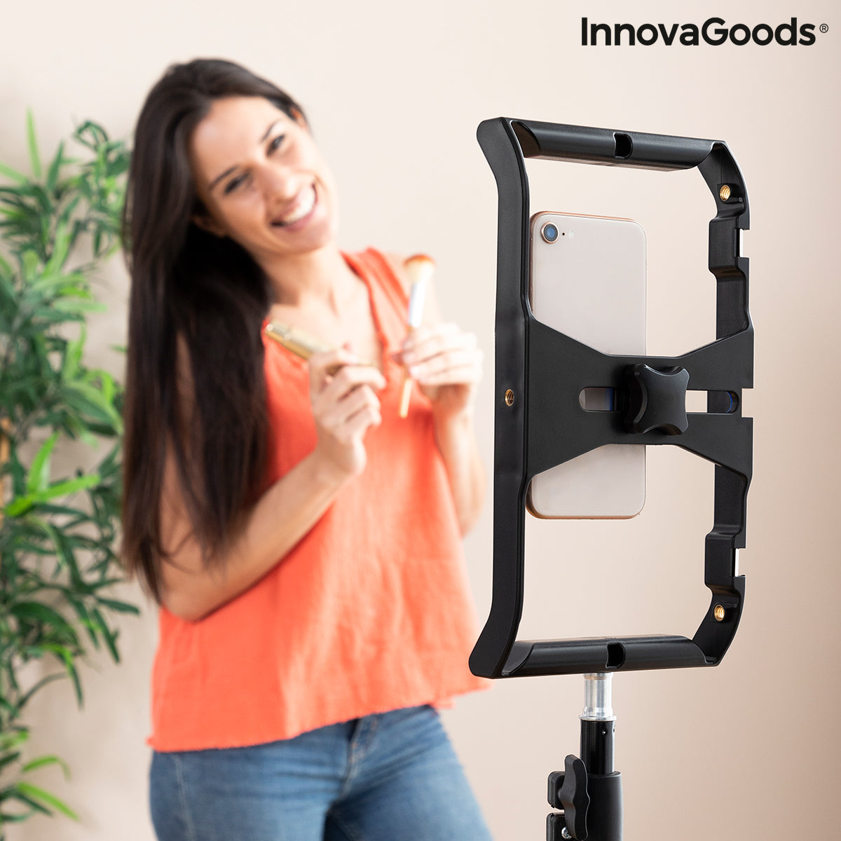 InnovaGoods Stafect Smartphone-Halterung mit zwei Griffen und Stativbefestigung