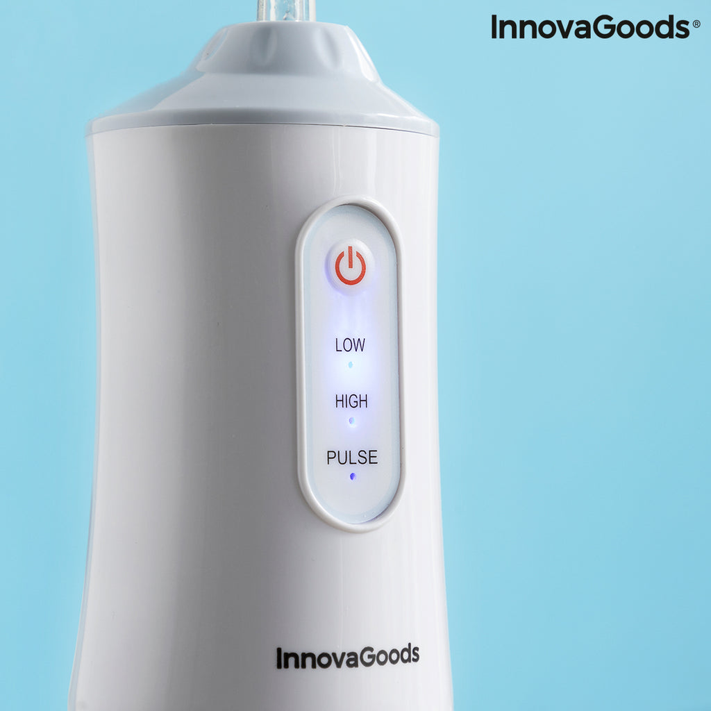InnovaGoods Denter Munddusche elektrisch kabellos – 220 ml, IPX7, 3 Modi, 4 Aufsteckdüsen