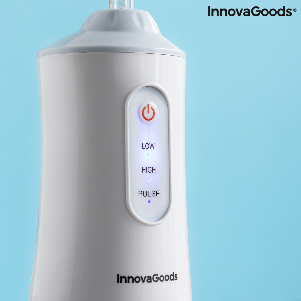 InnovaGoods Denter Munddusche elektrisch kabellos – 220 ml, IPX7, 3 Modi, 4 Aufsteckdüsen