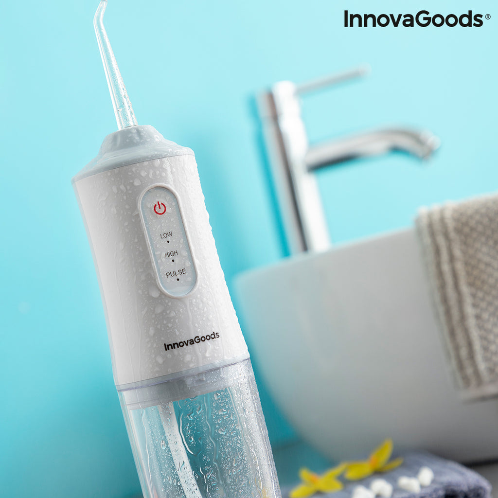 InnovaGoods Denter Munddusche elektrisch kabellos – 220 ml, IPX7, 3 Modi, 4 Aufsteckdüsen