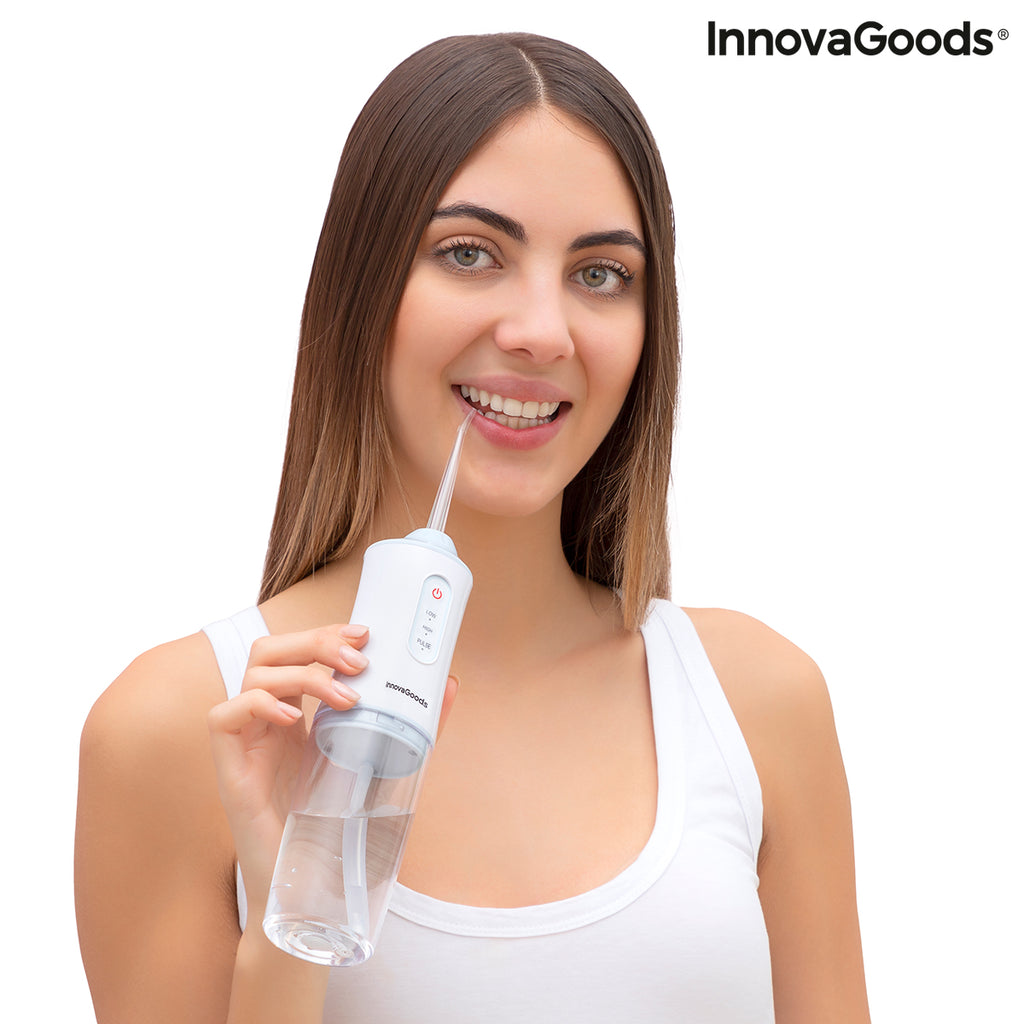 InnovaGoods Denter Munddusche elektrisch kabellos – 220 ml, IPX7, 3 Modi, 4 Aufsteckdüsen