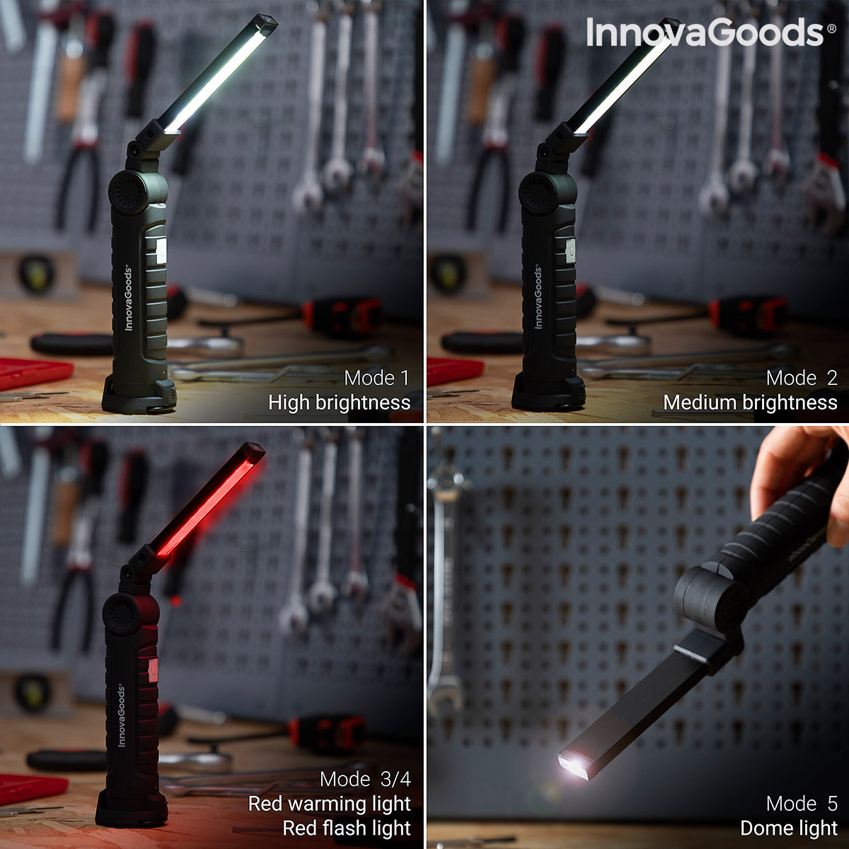 5-in-1 Wiederaufladbare Magnetische LED-Taschenlampe Litooler InnovaGoods
