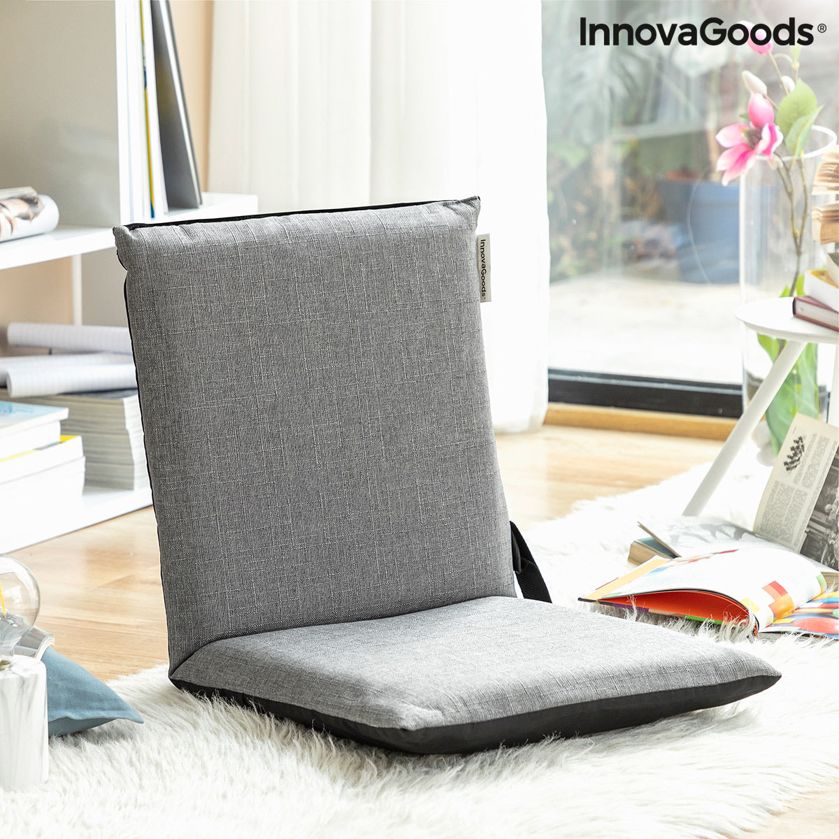 InnovaGoods Sitinel Bodenstuhl mit verstellbarer Rückenlehne – 6 Positionen