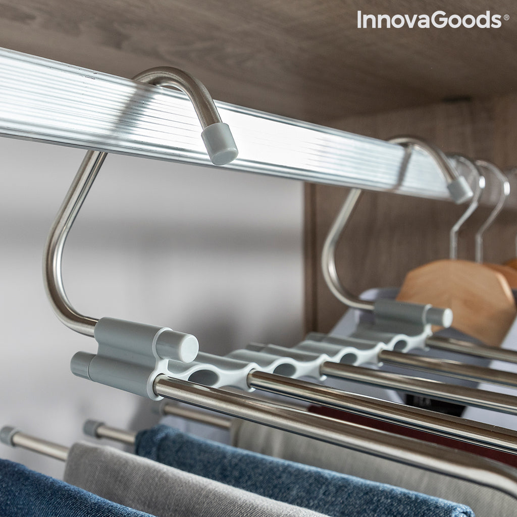 InnovaGoods Havser 5-in-1-Hosenbügel mit beweglichen Stangen