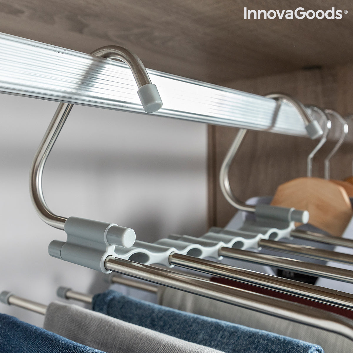 InnovaGoods Havser 5-in-1-Hosenbügel mit beweglichen Stangen