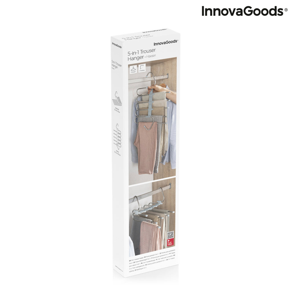 InnovaGoods Havser 5-in-1-Hosenbügel mit beweglichen Stangen