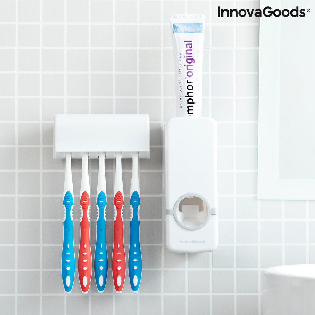 InnovaGoods Diseeth Zahnpastaspender mit Halter für 5 Zahnbürsten