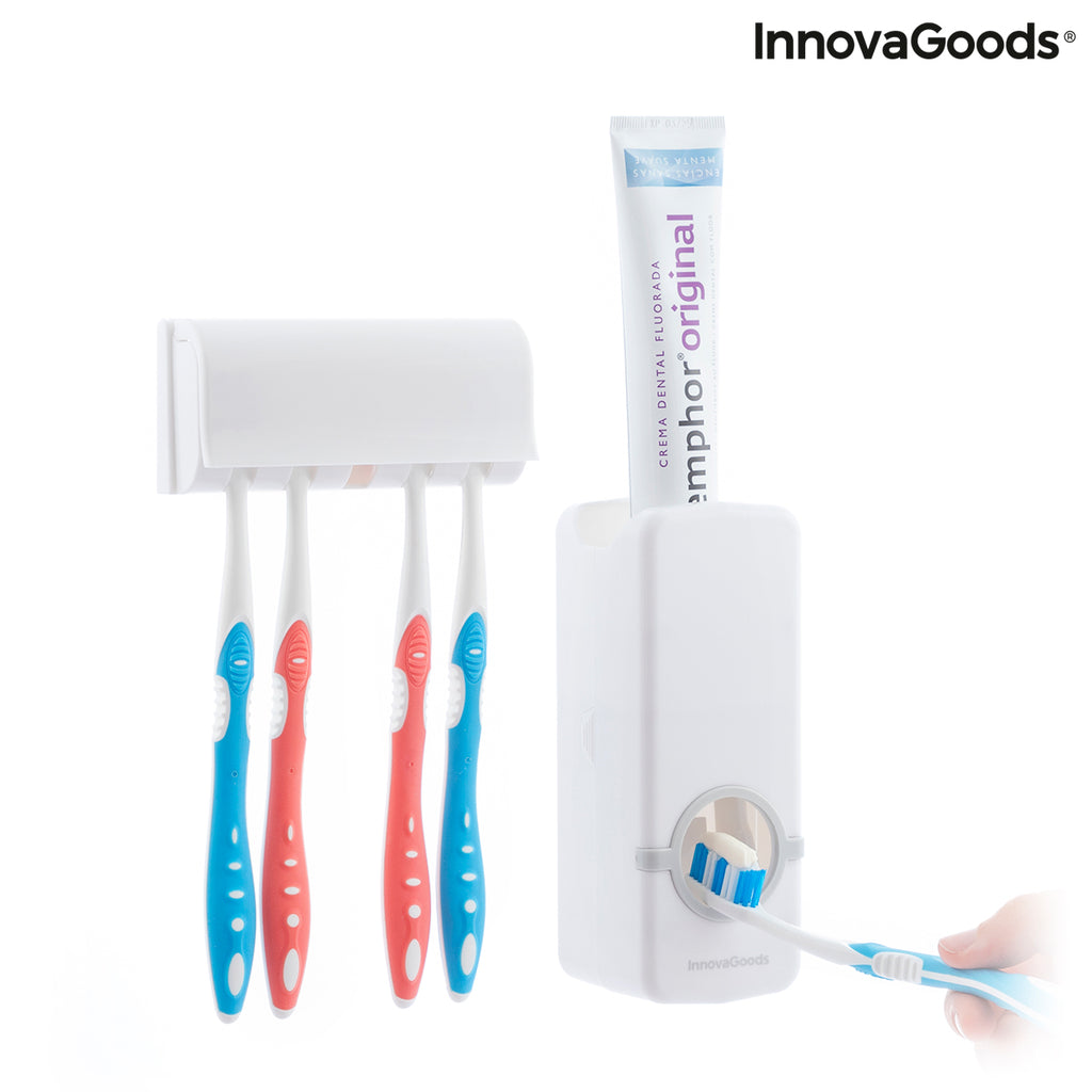 InnovaGoods Diseeth Zahnpastaspender mit Halter für 5 Zahnbürsten